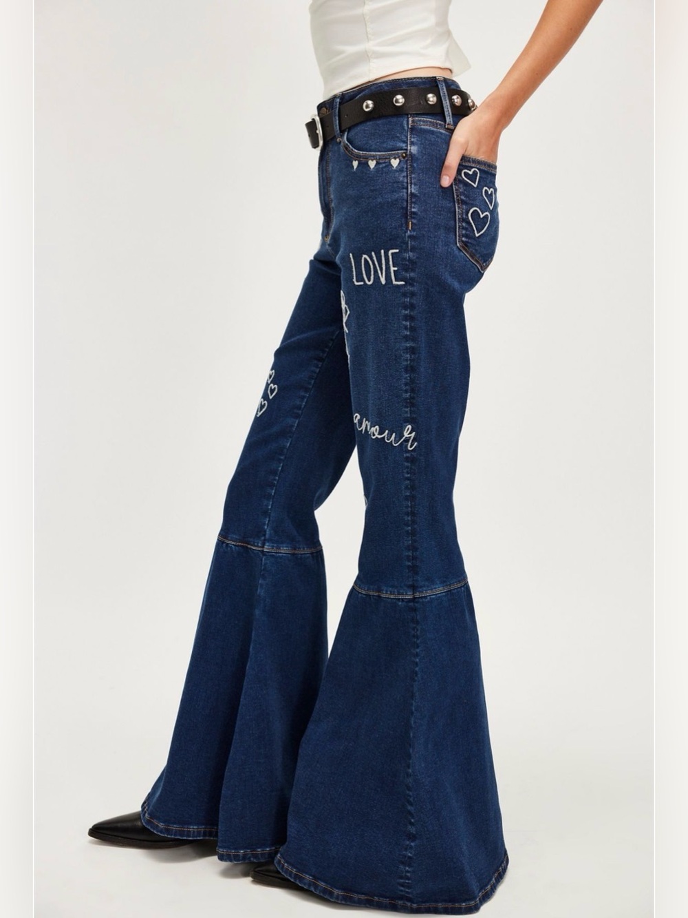 Free people driftwood Mara jeans love notes